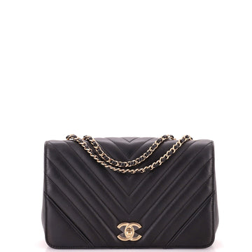 Chanel Statement Flap Bag Chevron Calfskin Small