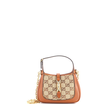 Gucci Jackie 1961 Chain Hobo Crystal Embellished GG Canvas Mini