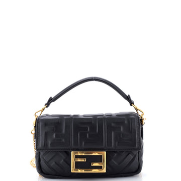 Fendi Baguette NM Bag Zucca Embossed Leather Mini