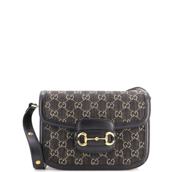 Gucci Horsebit 1955 Shoulder Bag GG Denim Small