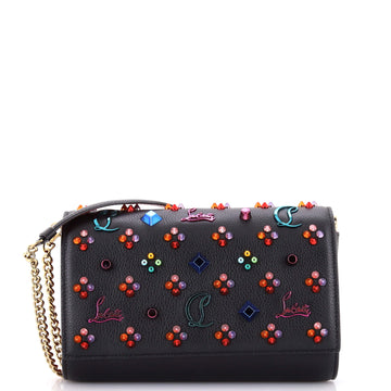 Christian Louboutin Paloma Clutch Embellished Leather Small