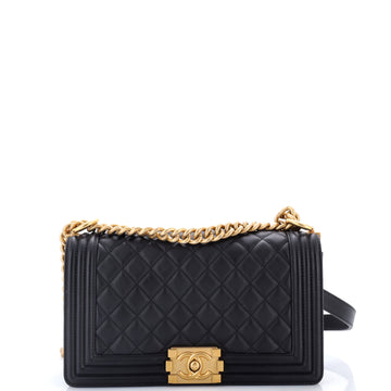 Chanel Boy Flap Bag Quilted Calfskin Old Medium