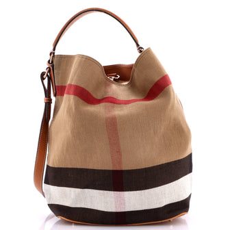 Burberry Ashby Bag House Check Canvas Medium