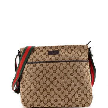 Gucci Front Pocket Web Messenger GG Canvas Medium