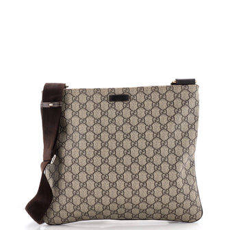 Gucci Zip Top Messenger Bag GG Coated Canvas Large