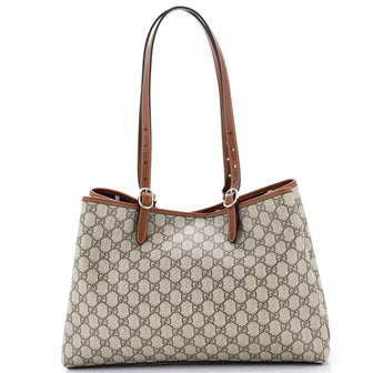 Gucci Emblem Tote GG Coated Canvas Large