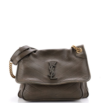 Saint Laurent Niki Chain Flap Bag Leather Medium