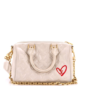 Louis Vuitton Speedy Bandouliere Bag Limited Edition Fall in Love Monogram Embossed Lambskin 22