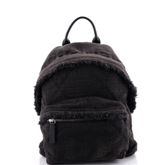 Chanel Front Pocket Backpack Fringe Quilted Canvas