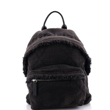 Chanel Front Pocket Backpack Fringe Quilted Canvas