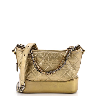 Chanel Gabrielle Hobo Quilted Metallic Aged Calfskin Small