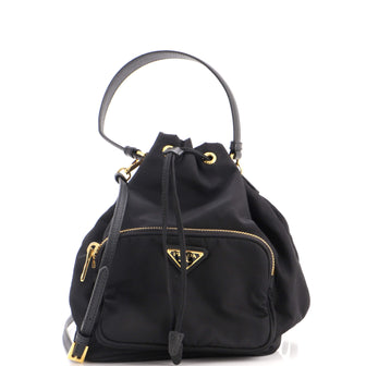 Prada Drawstring Bucket Bag Tessuto Small