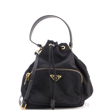 Prada Drawstring Bucket Bag Tessuto Small