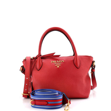 Prada Dual Strap Zip Tote Vitello Daino Mini