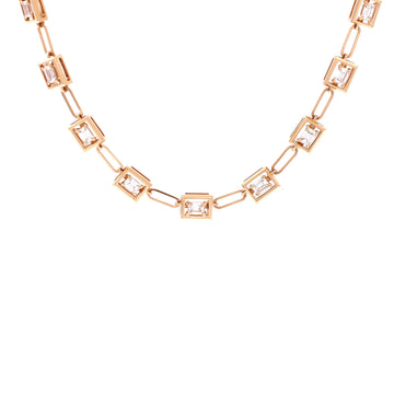 Tiffany & Co. Jewel Box Station Long Necklace 18K Rose Gold with Diamonds