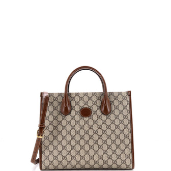 Gucci Interlocking G Tote GG Coated Canvas and Leather Small