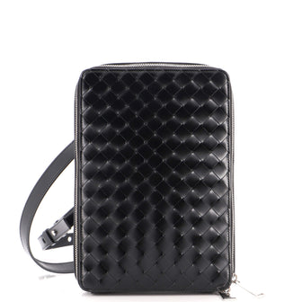 Bottega Veneta Zip Around Crossbody Bag Intrecciato Nappa Vertical
