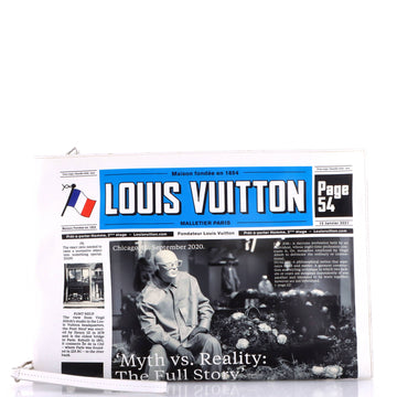 Louis Vuitton Newspaper Pouch Printed Leather