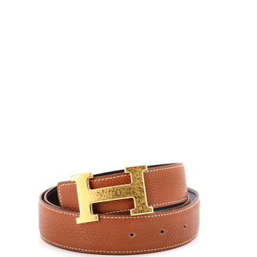 Hermes Constance Martelee H Reversible Belt Leather with Hammered Hardware Medium