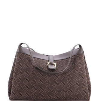 Salvatore Ferragamo Gancini Shoulder Tote Bag Gancini Jacquard Medium