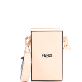 Fendi Logo Vertical Box Crossbody Bag Leather