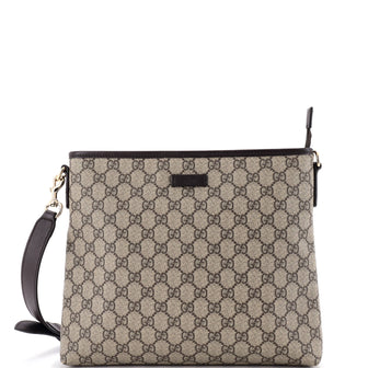 Gucci Zip Top Messenger Bag GG Coated Canvas Medium