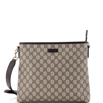 Gucci Zip Top Messenger Bag GG Coated Canvas Medium