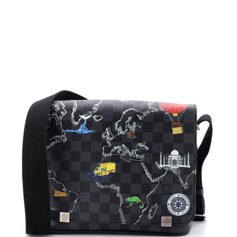 Louis Vuitton District NM Messenger Bag Limited Edition Renaissance Map Damier Graphite PM