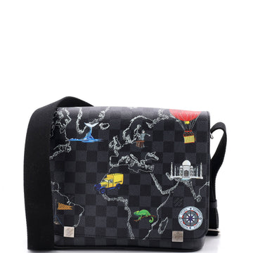 Louis Vuitton District NM Messenger Bag Limited Edition Renaissance Map Damier Graphite PM