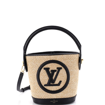Louis Vuitton Petit Bucket NM Bag Raffia with Leather