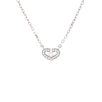 Cartier C Heart de Cartier Pendant Necklace 18K White Gold with Diamonds