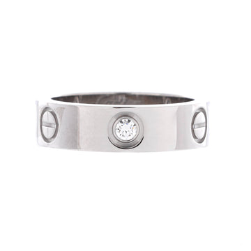 Cartier Love 3 Diamonds Band Ring 18K White Gold with Diamond