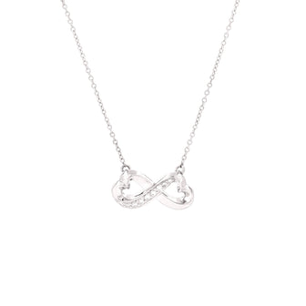 Tiffany & Co. Paloma Picasso Double Loving Heart Pendant Necklace 18K White Gold with Diamonds