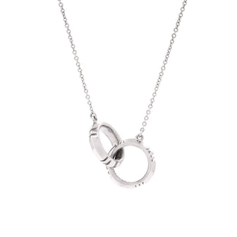 Tiffany & Co. Atlas X Closed Interlocking Pendant Necklace 18K White Gold