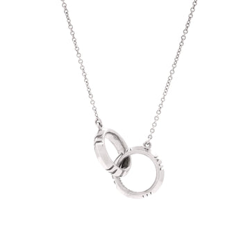 Tiffany & Co. Atlas X Closed Interlocking Pendant Necklace 18K White Gold