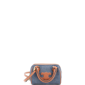 Celine Cuir Triomphe Boston Bag Denim Mini