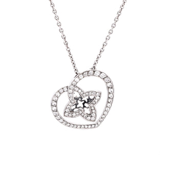 Louis Vuitton Coeur Heart Pendant Necklace 18K White Gold and Diamonds Small