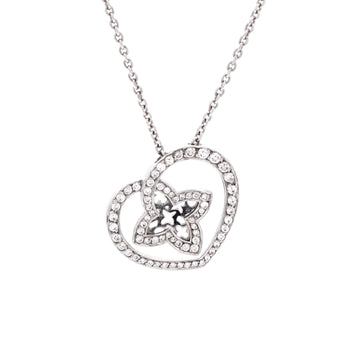 Louis Vuitton Coeur Heart Pendant Necklace 18K White Gold and Diamonds Small