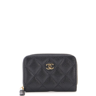 Chanel CC Zip Coin Purse Quilted Caviar Small