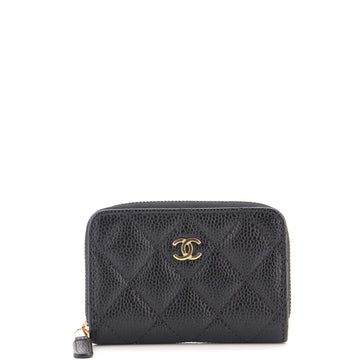 Chanel CC Zip Coin Purse Quilted Caviar Small