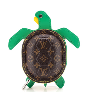 Louis Vuitton Turtle Pouch Bag Charm Monogram Canvas with Leather
