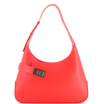 Salvatore Ferragamo Gancini Buckle Asymmetric Shoulder Bag Leather Large
