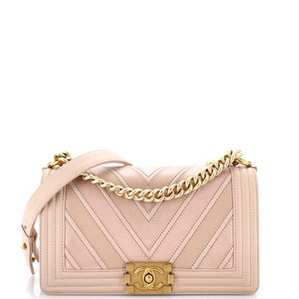 Chanel Boy Flap Bag Chevron Caviar and Calfskin Old Medium