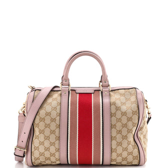 Gucci Vintage Web Boston Bag GG Canvas Medium