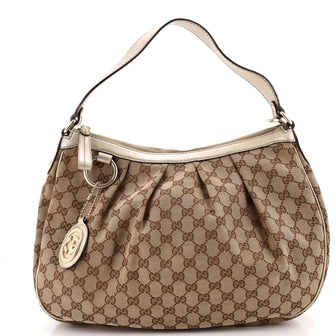 Gucci Sukey Hobo GG Canvas with Leather Medium