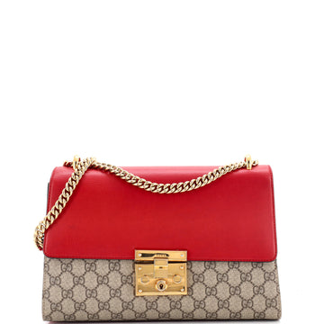 Gucci Padlock Shoulder Bag GG Coated Canvas and Leather Medium