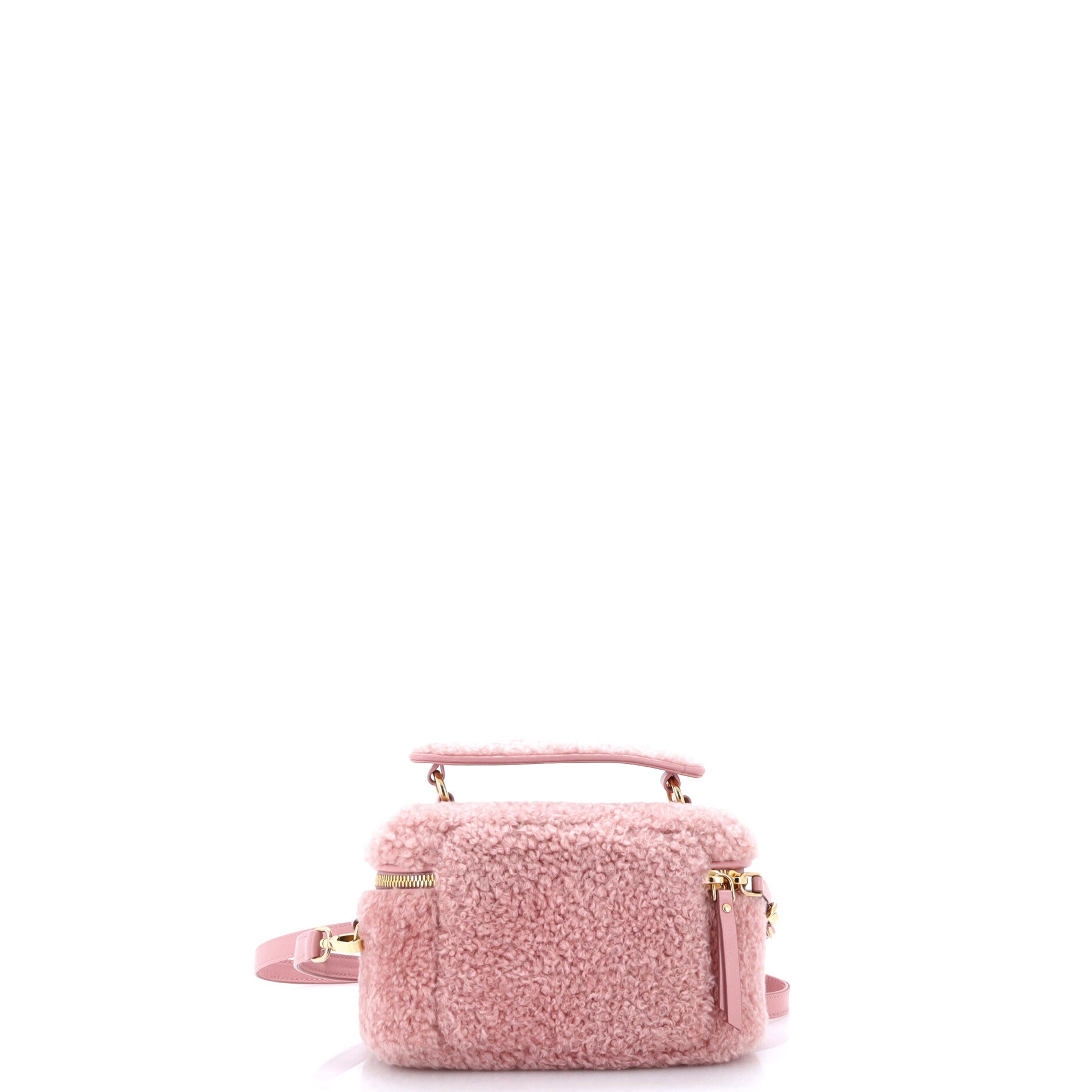 Miu Miu Top Handle Vanity Case Shearling Pink 4439611