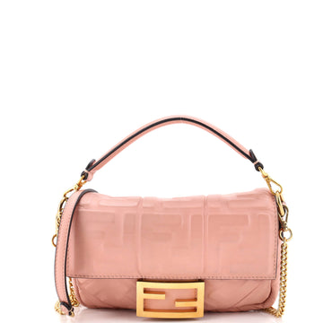 Fendi Baguette NM Bag Zucca Embossed Leather Mini