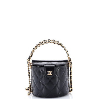 Chanel Double Sided Top Handle Vanity Bag Quilted Lambskin Mini