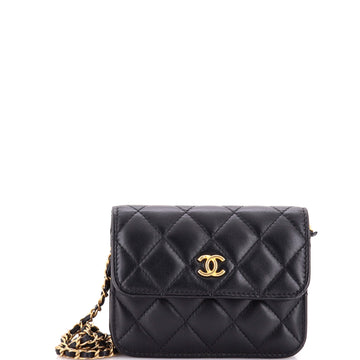 Chanel Pearl Crush Flap Clutch with Chain Quilted Lambskin Mini